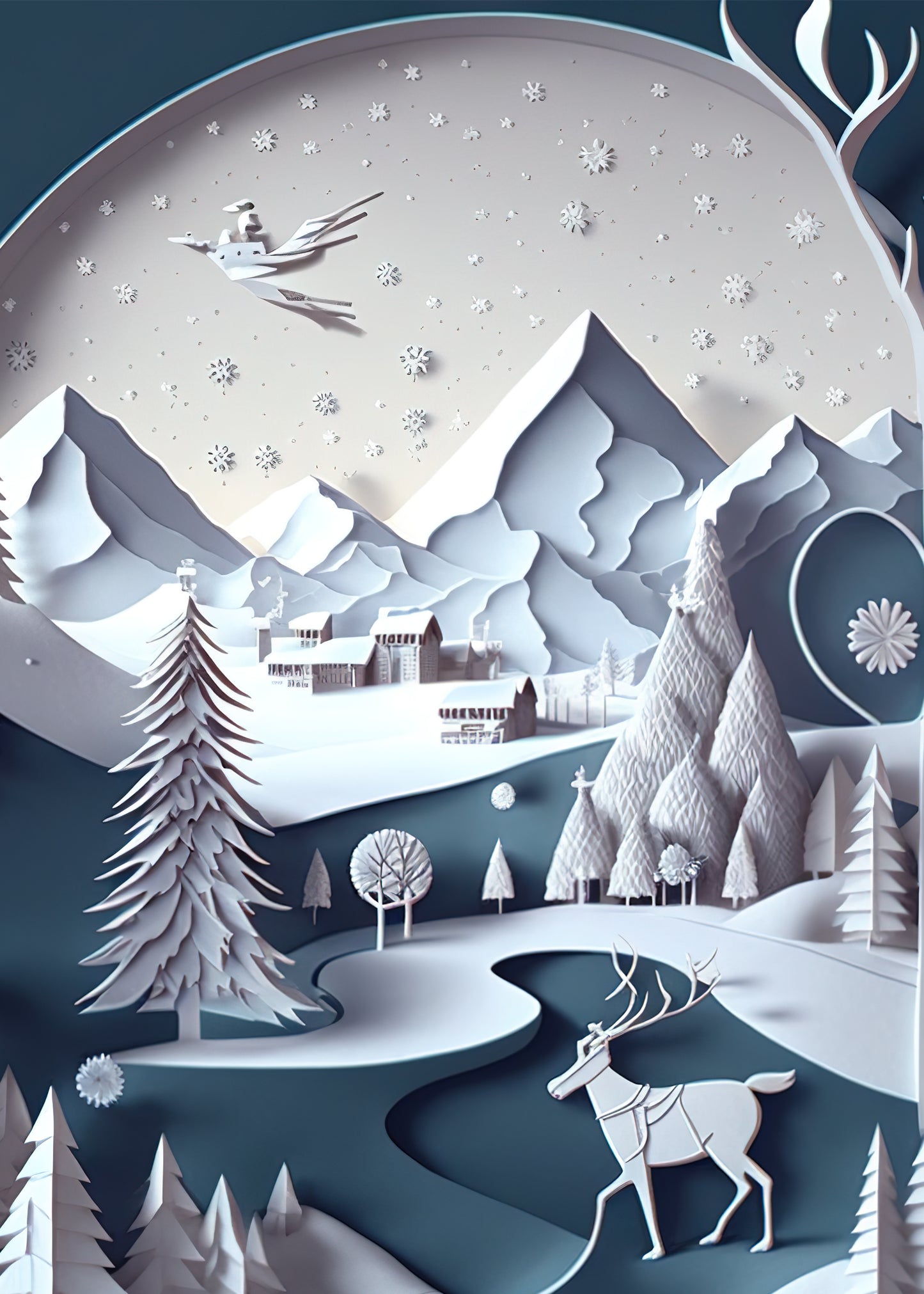 Paper Cut Christmas Card #2