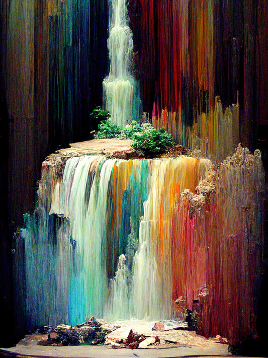 A waterfall of many colours